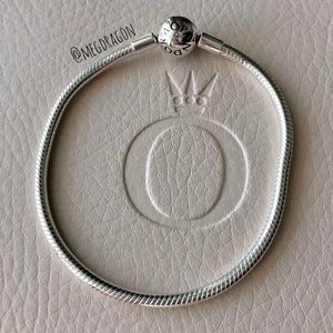 19cm Pandora Smooth Sterling Silver Charm Bracelet